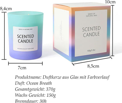 Duftkerze Ozean Zitrone Wald 30h Brenndauer 370g Soyawachs