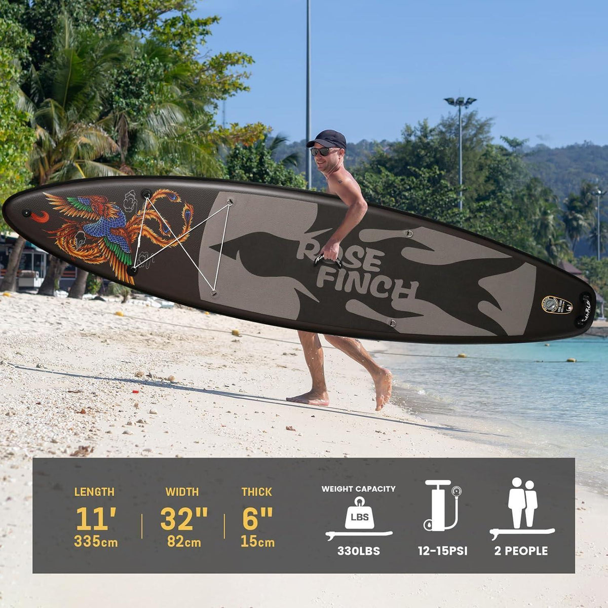 Aufblasbares SUP Board Allround mit Zubehör, Grau
