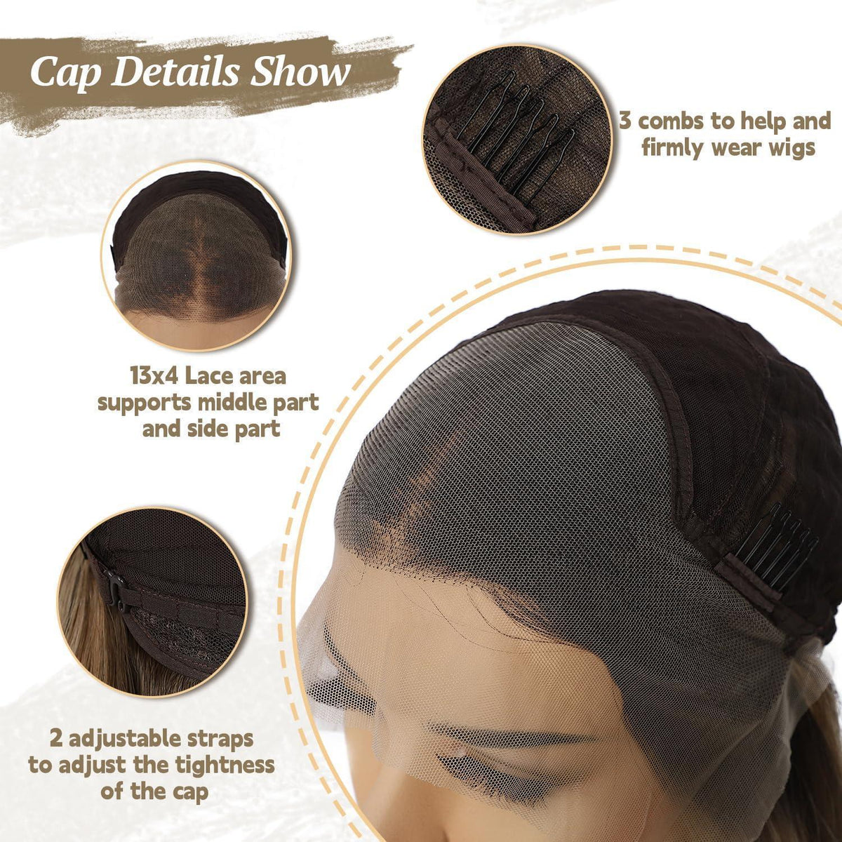 Braune Körperwelle Lace Front Perücke 26 Zoll Ombre Balayage
