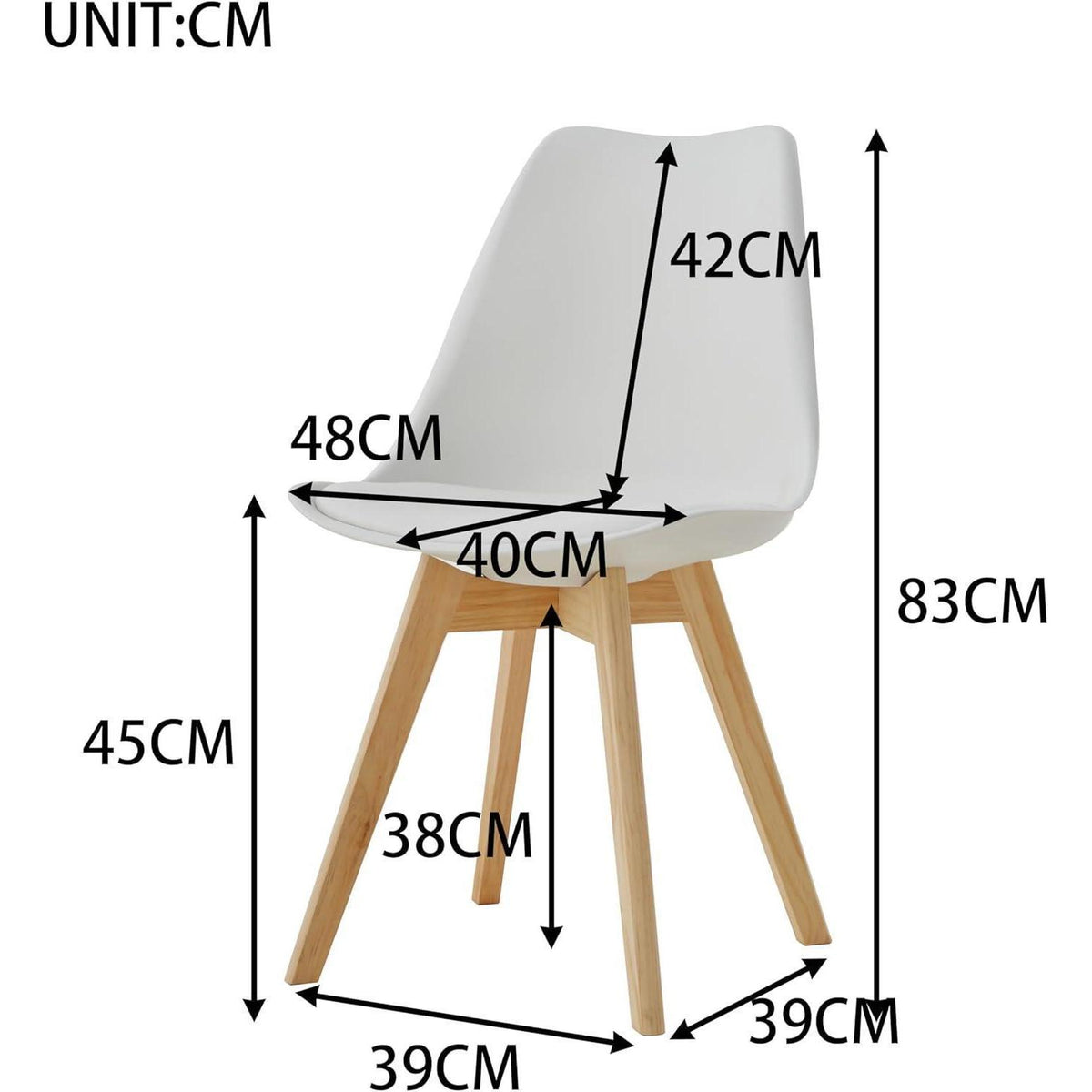 Esszimmerstuhl-Set 4er-Pack Weiß | Massivholzbeine & Komfort