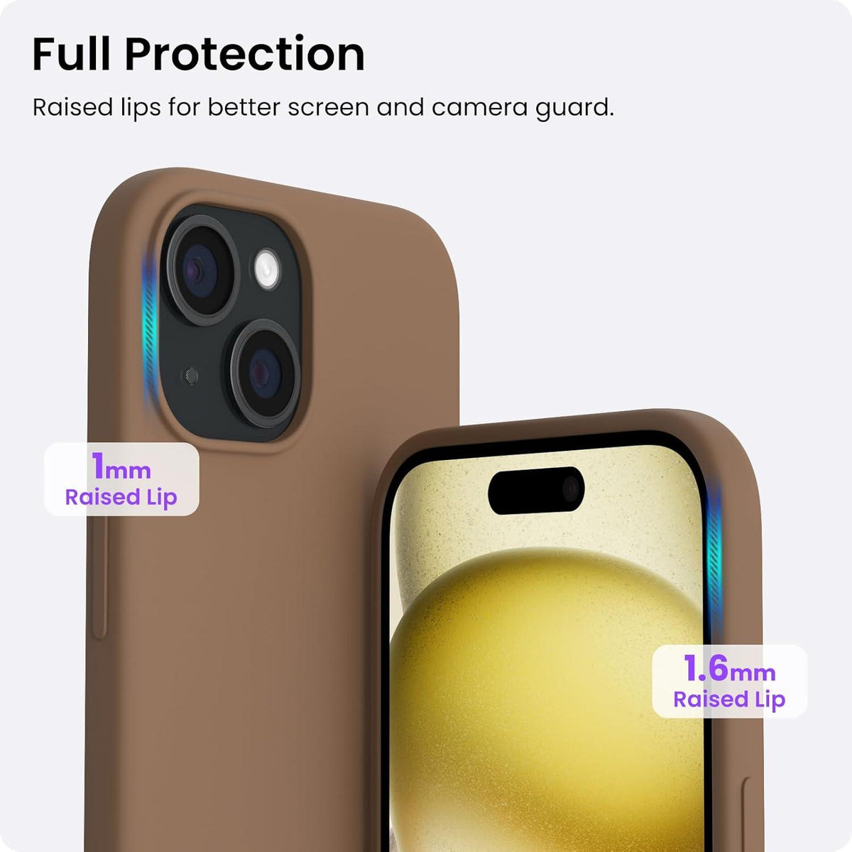 ORNARTO iPhone 15 Hülle Silikon 6,1 Zoll Ultra-dünn 2023 - Schokolade