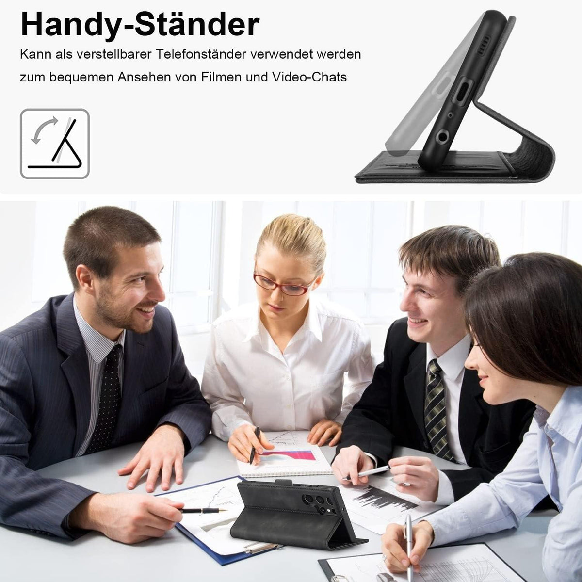 Samsung Galaxy S24 Ultra Hülle Leder Klappbar Wallet magnetisch