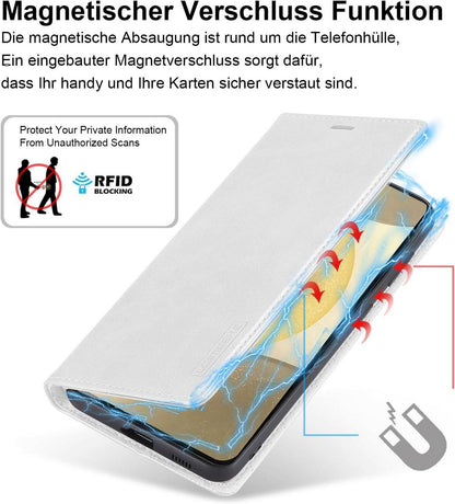Handyhülle Samsung Galaxy S24 5G Schutzhülle Leder Klappbar Stoßfest