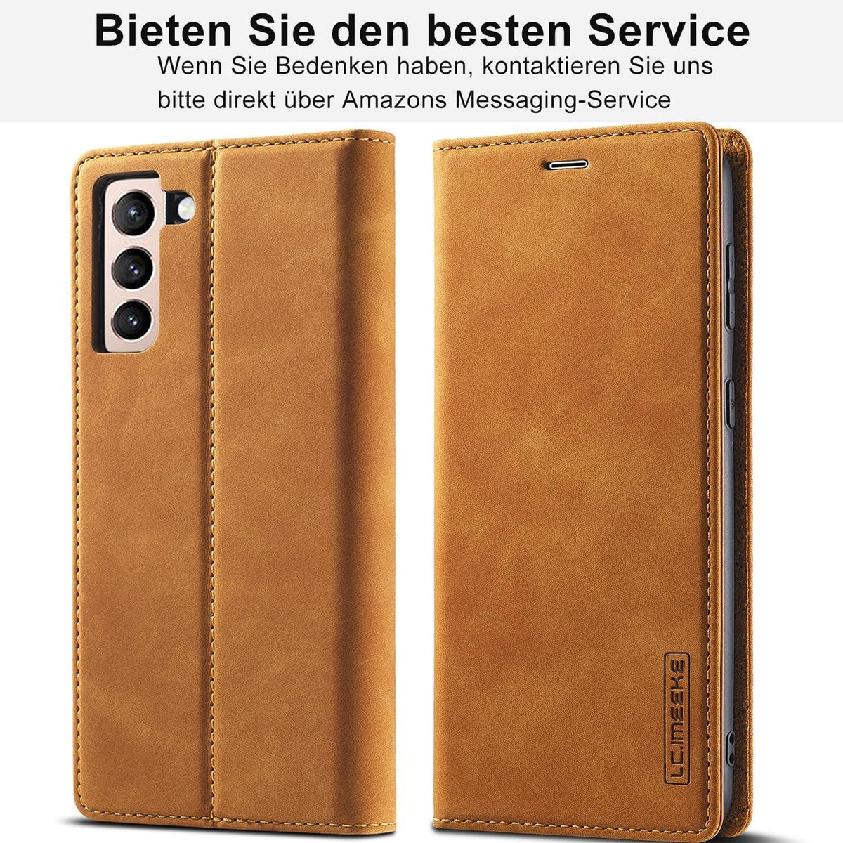 Samsung S24 Plus Handyhülle Leder Flip Wallet Schutzhülle mit Standfunktion