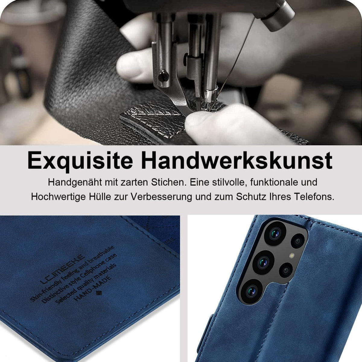 Handyhülle für Samsung Galaxy S24 Ultra Leder Hülle mit