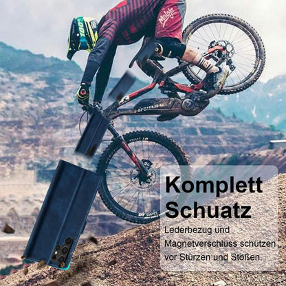 Ailicici Samsung Galaxy S24 Ultra 5G Hülle Leder Klappbar Magnet Blau