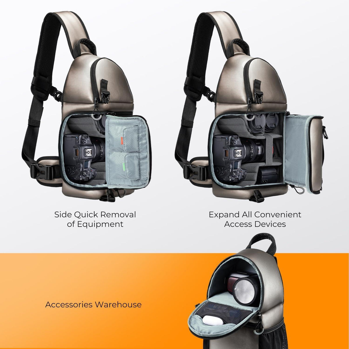 K&F Concept Kamera-Rucksack Schultertasche quadratische Tasche Canon Nikon Sony