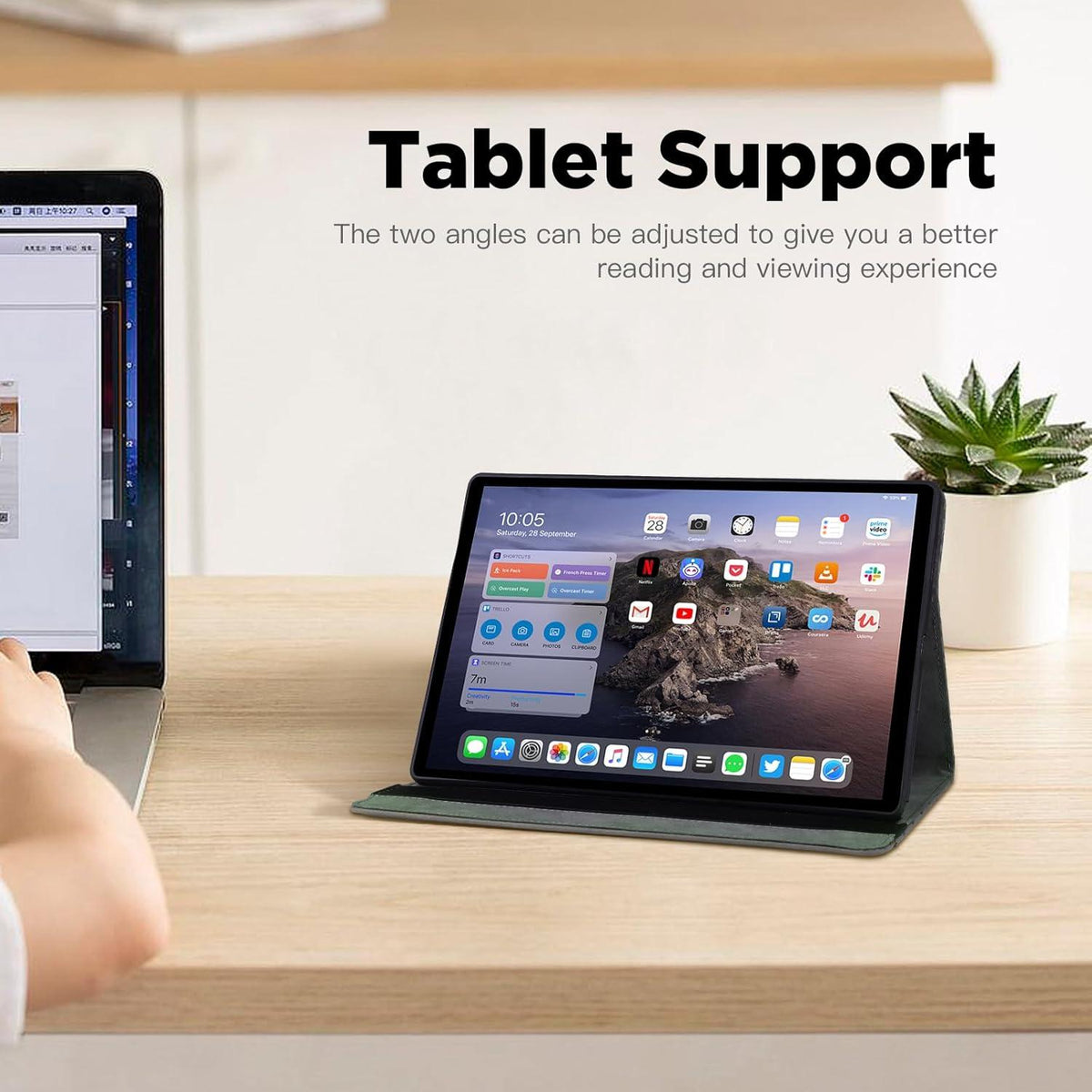 Rostsant Hülle für Samsung Galaxy Tab A9 8.7 Zoll GrünSchutzhülle Standfunktion Stifthalter