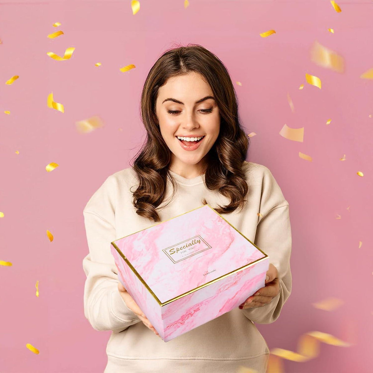 Geschenkset 50. Geburtstag Frau | Rosa mit Tasse & Wellness