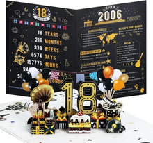 Joyoldelf 3D Pop Up Geburtstagskarte 18 Jahrgang Geschenk Umschlag