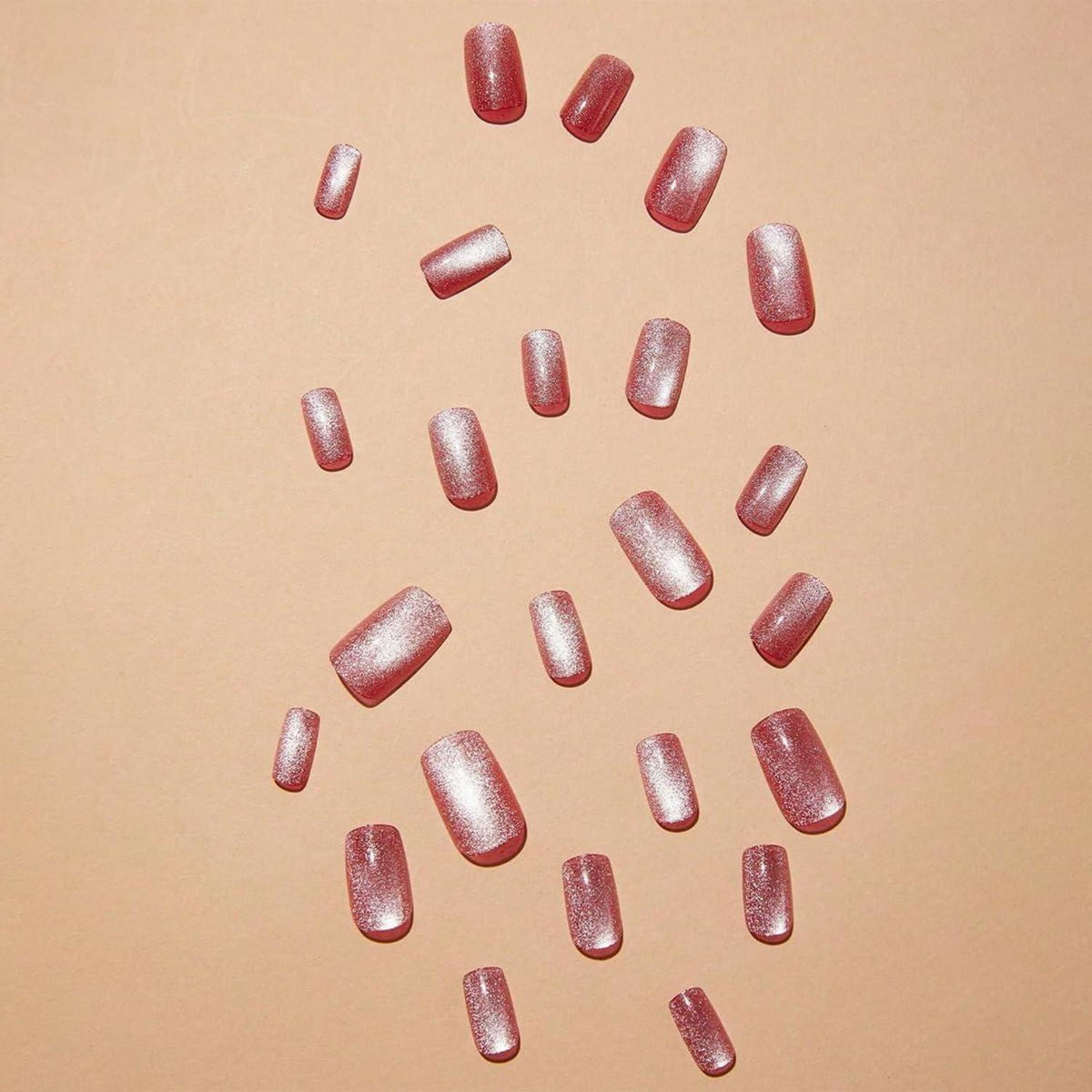Cat Eye Nägel Zum Aufkleben – Pink French Press on Nails