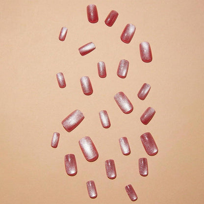 Cat Eye Nägel Zum Aufkleben – Pink French Press on Nails