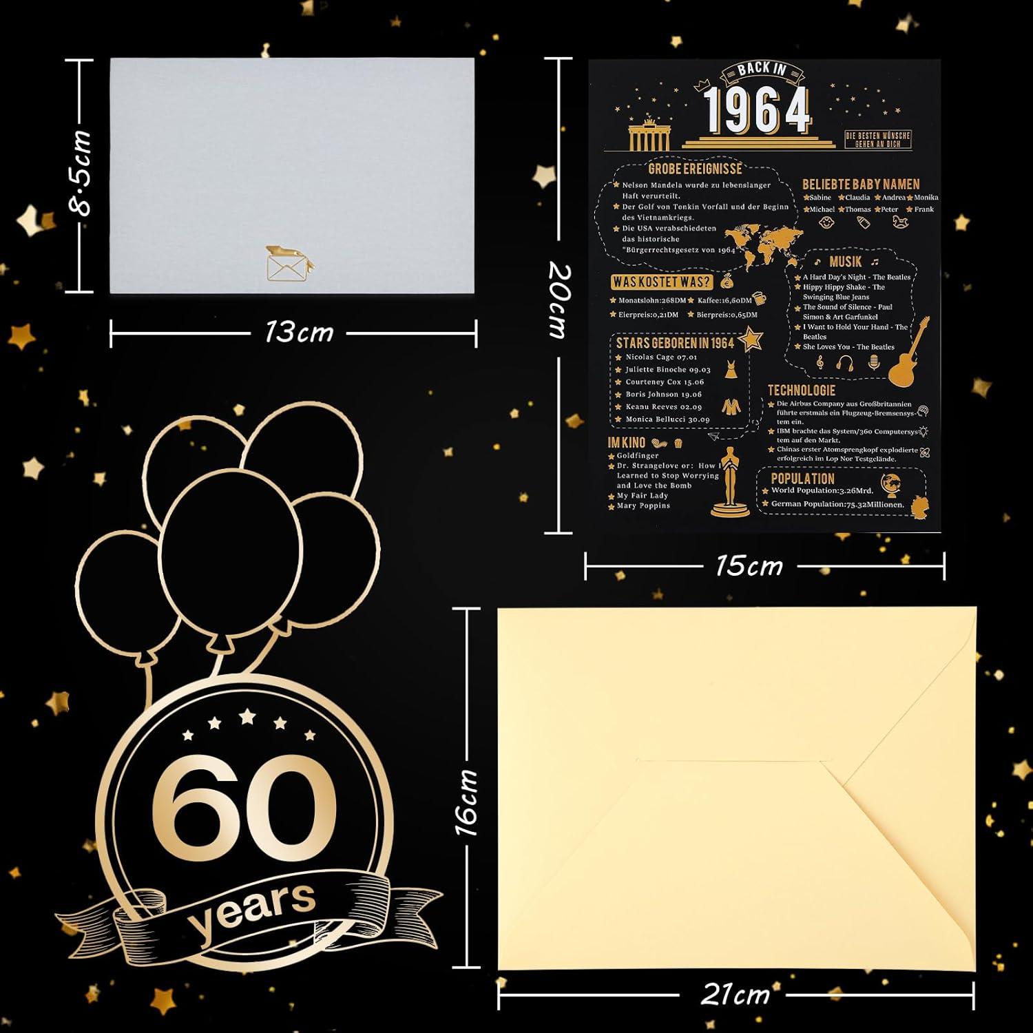 Joyoldelf 3D Pop Up Geburtstagskarte 60 Geburtstagsgeschenk Umschlag