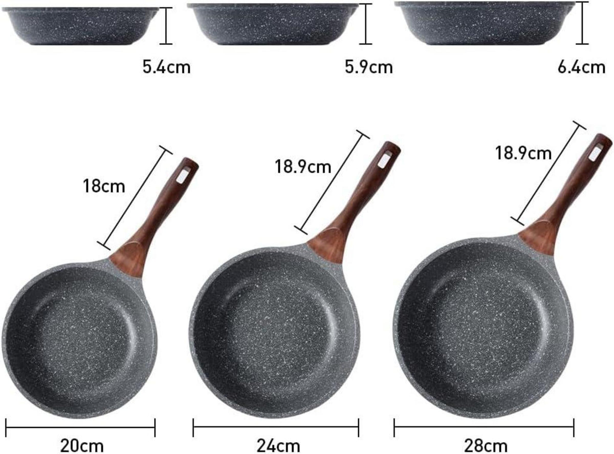 RIOVARM 28cm Induktion Bratpfanne Granit Antihaft