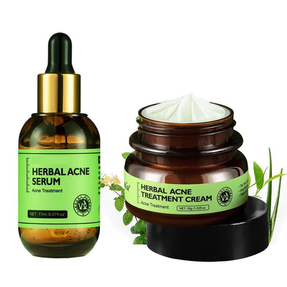 Herbal Anti-Akne Serum und Creme Set Natürliche Pflege