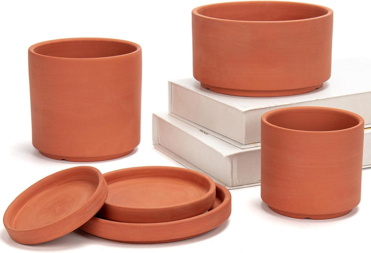 Terrakotta Tontöpfe 3er Set Sukkulenten Pflanztöpfe