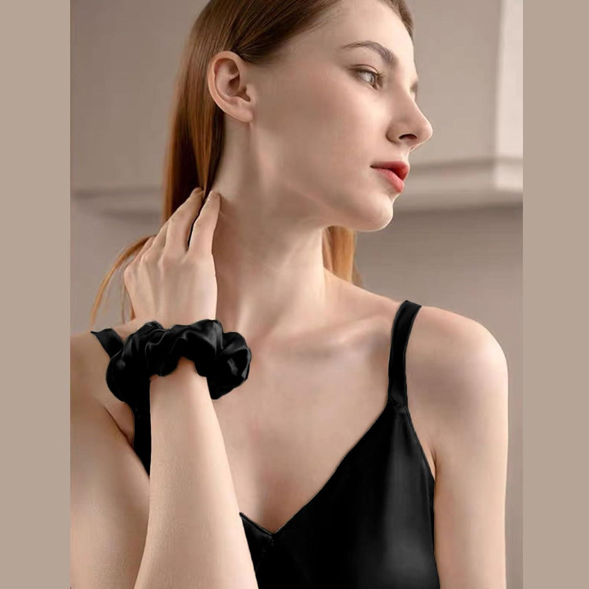 Satin Kissenbezug 80x80 Schwarz 2er Set für Haar und Haut