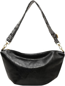 Weiche-Leder Umhängetasche Groß Crossbody Vintage Schwarz