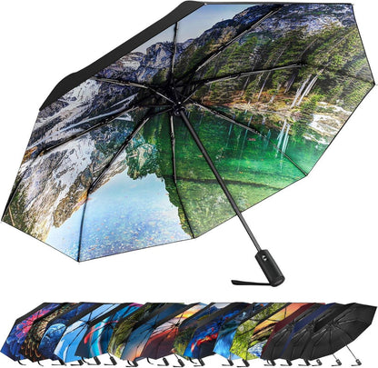Faltbarer Regenschirm mit niedlichen Aufdrucken, UV-Schutz