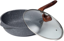 30cm Tiefe Pfanne mit Hochrand und Deckel Granitbeschichtung