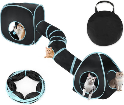 Katzentunnel Outdoor Interaktives Katzenspielzeug Schwarz Blau
