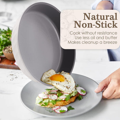 Antihaft Bratpfannen-Set Keramik Induktion Pfannenset 20cm 24cm 28cm Holzmaserung Bügel antihaftbeschichtet Kaufland