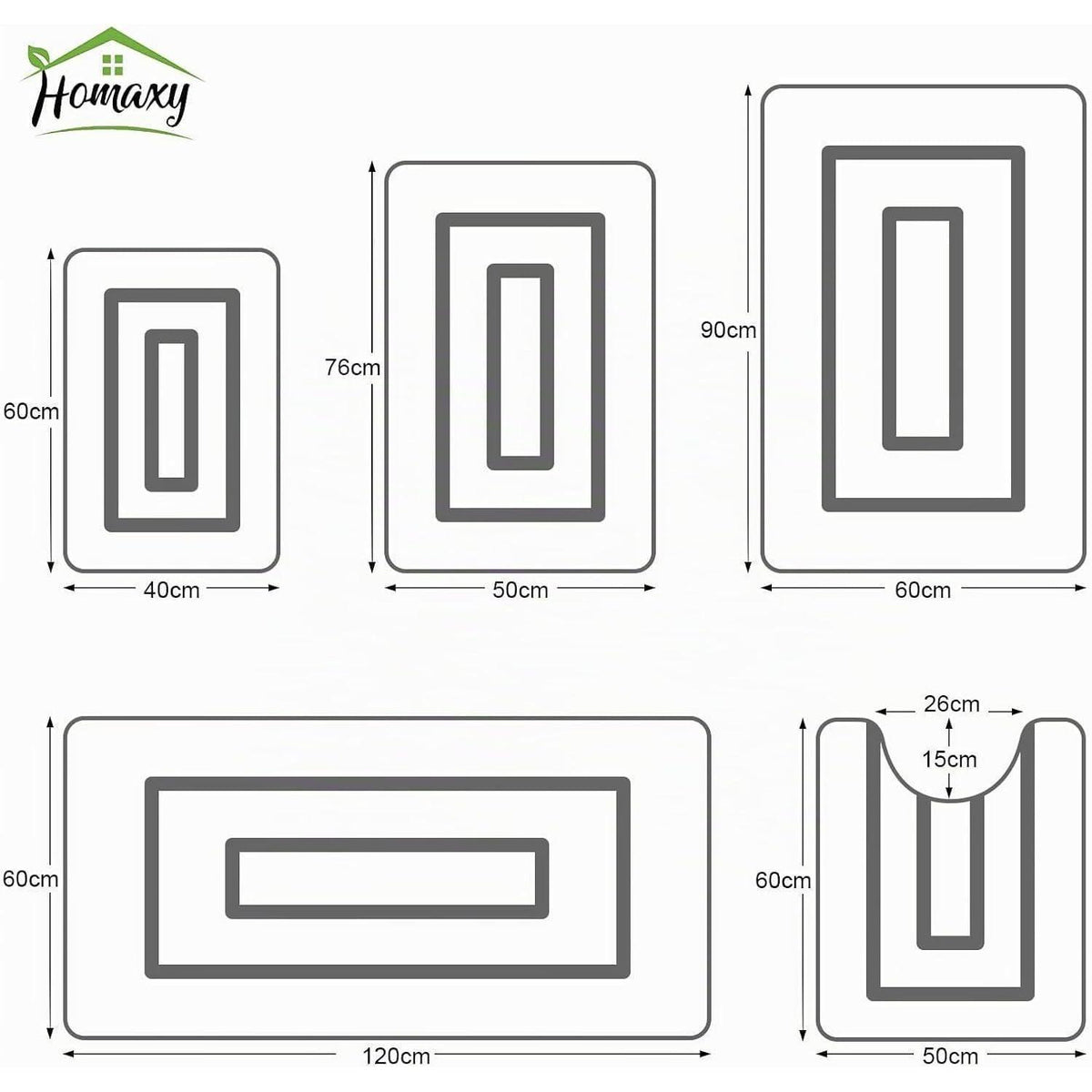 Mikrofaser Badteppich Set Grau – Weich & Rutschfest 40x60+60x90 cm
