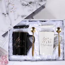 Mr und Mrs Tassen Set Hochzeit Valentinstag Geschenk Schwarz und