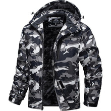 Herren Skijacke Wasserdicht & Warm – Outdoor Winterjacke Schwarz Camo