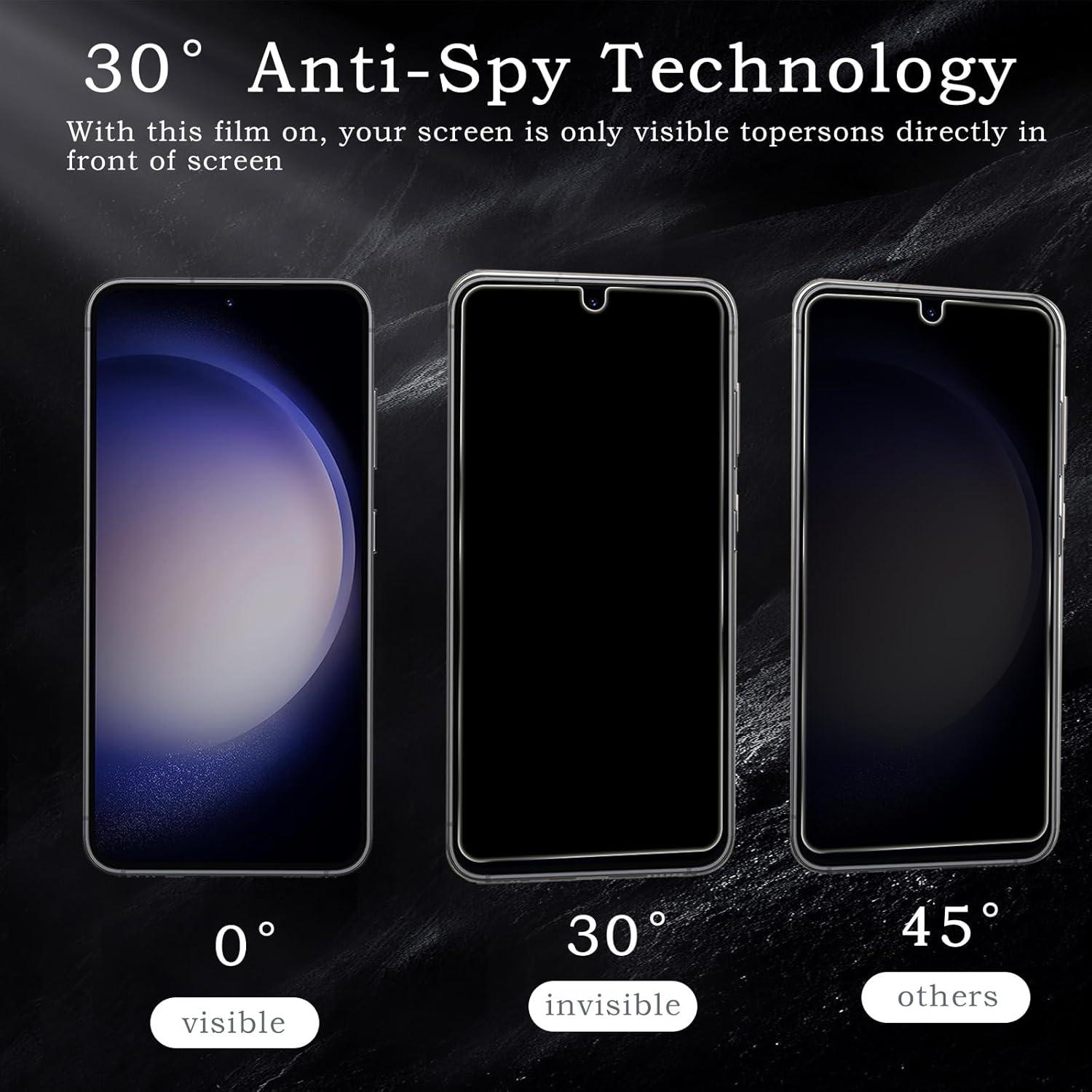 2x S22/S23 Samsung Galaxy Sichtschutz Anti-Spy Folie 9H Blickschutz