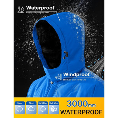 Herren Skijacke Wasserdicht & Warm – Blau