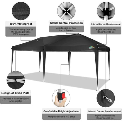 Faltpavillon 3x6m wasserdicht mit 6 Seitenwänden & Tasche