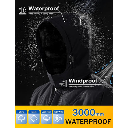 Herren Skijacke Wasserdicht & Warm – Multifunktionsjacke Schwarz