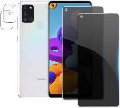 2x Samsung Galaxy A21s Sichtschutz Anti-Spy Glasfolie 9H HD