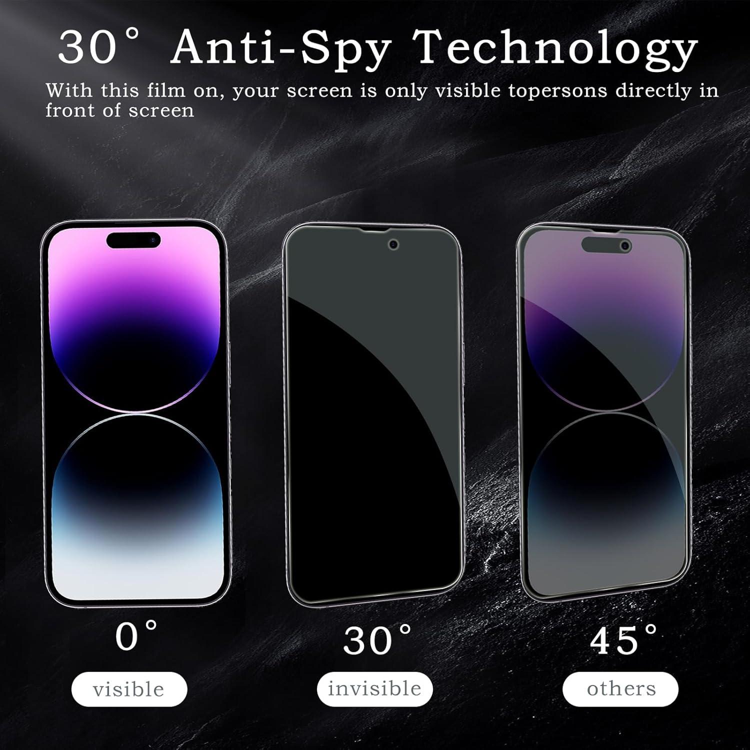 2x iPhone 14 Pro max Sichtschutz Privatsphäre Panzer Glas Folie