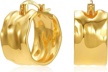 Goldene Creolen Ohrringe 925 Silber Hypoallergen 14K Gold Earrings