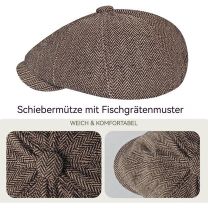 Herren Schiebermütze Winter - Gatsby Newsboy Cap Kaffee