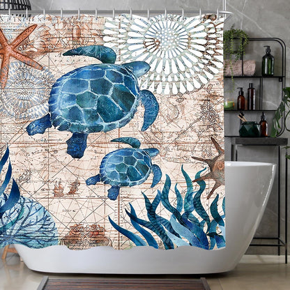 Duschvorhang Meeresschildkröte Wasserabweisend 150x200cm Anti-Schimmel
