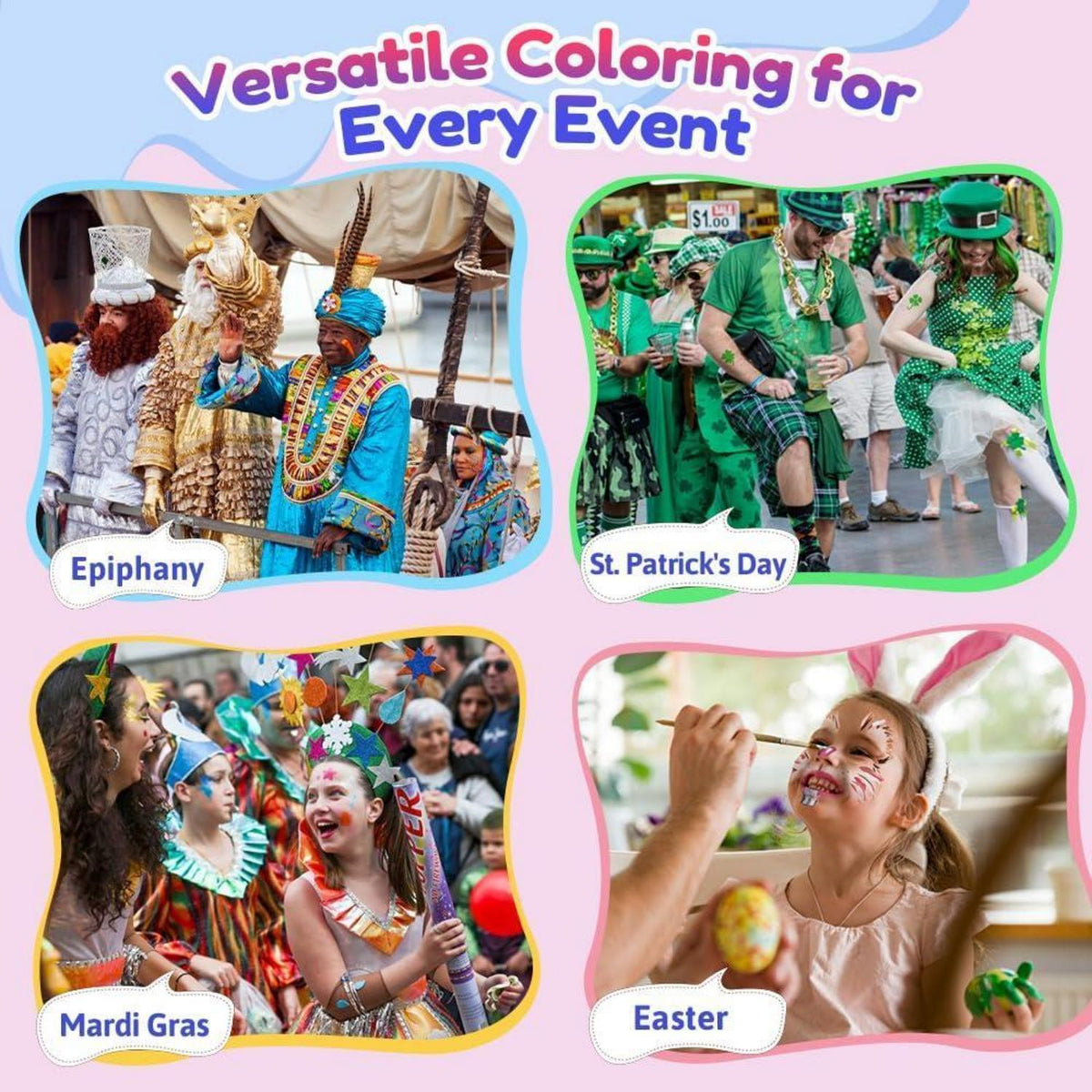Kinderschminke Set 23 Farben mit Zubehör für Fasching & Halloween