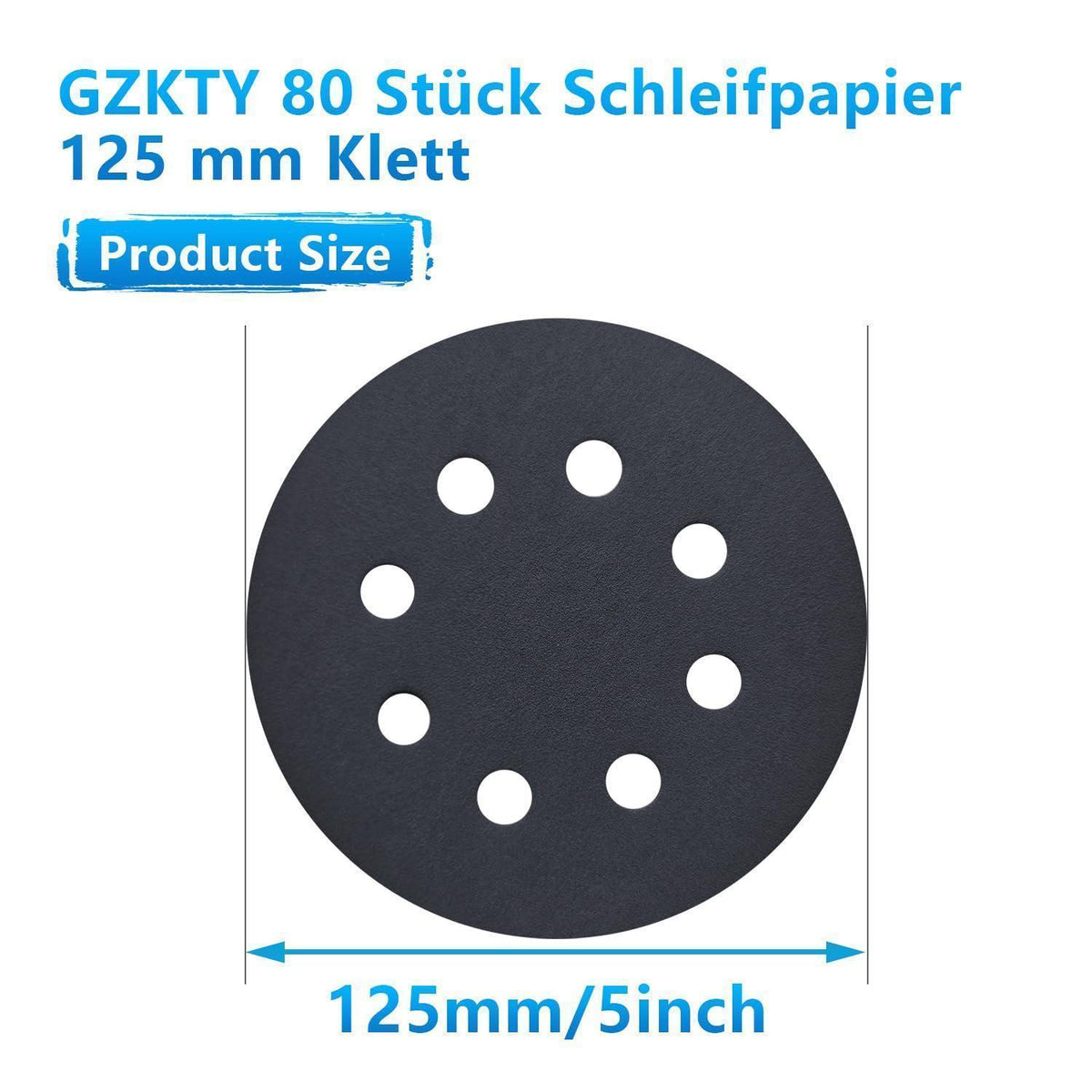 Schleifscheiben 125mm Klett 80 Stück Set Nass/Trockenschliff