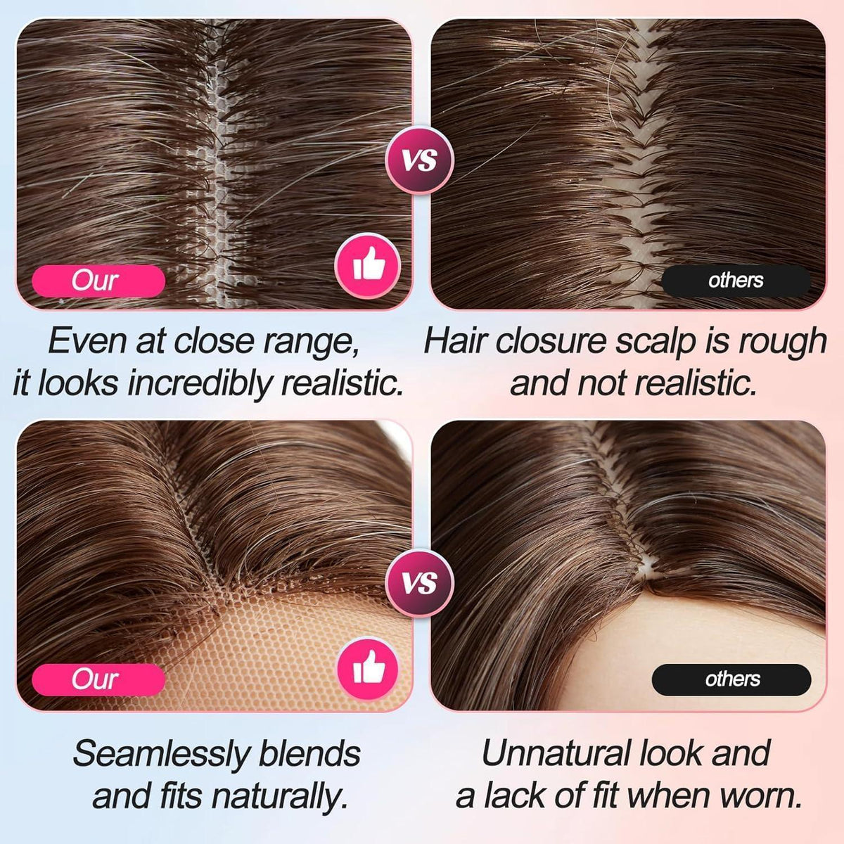 Lange glatte Perücke mit Lace Front – Natürlicher Look
