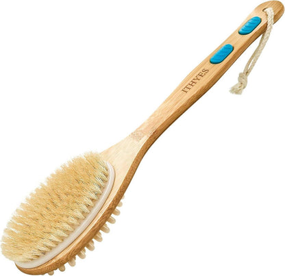 Rückenbürste Dusche Naturborsten Holz lang Peeling Massage