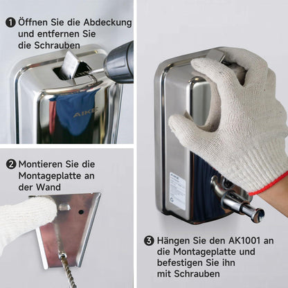 Edelstahl Seifenspender Wandmontage 500ml mit Füllstandanzeige