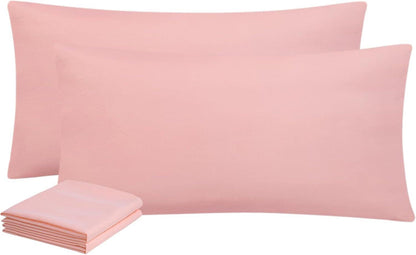 2er Set Kissenbezug Mikrofaser Reißverschluss 40x80 Pfirsch Rosa