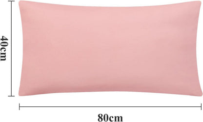 2er Set Kissenbezug 40x80 Pfirsch Rosa Mikrofaser Reißverschluss