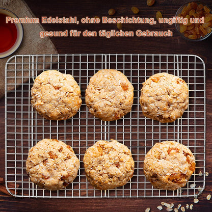 Abkühlgitter 2er-Set Edelstahl, Kuchengitter für Backen & Grillen