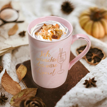 Joymaking Kaffeetasse Aperol Spruch Geschenk 400ml Rosa Handmade