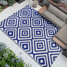 Outdoor Teppich Wetterfest Kunststoff 150x245 cm Blau