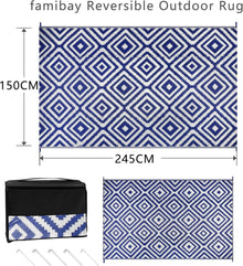 Outdoor Teppich Wetterfest Kunststoff Blau 150x245cm