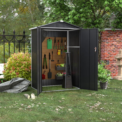 Metall Gerätehaus 2m² mit Satteldach – Garten Schuppen Schwarz